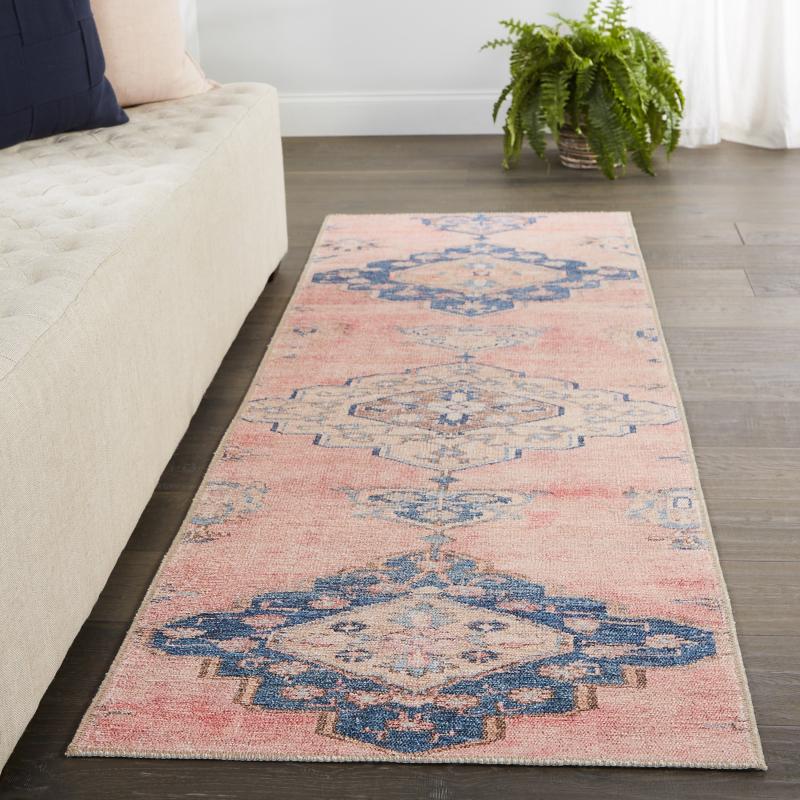 Area Rugs |  Adalee Machine Washable Medallion Pink/ Blue Area Rug Area Rugs Area Rugs