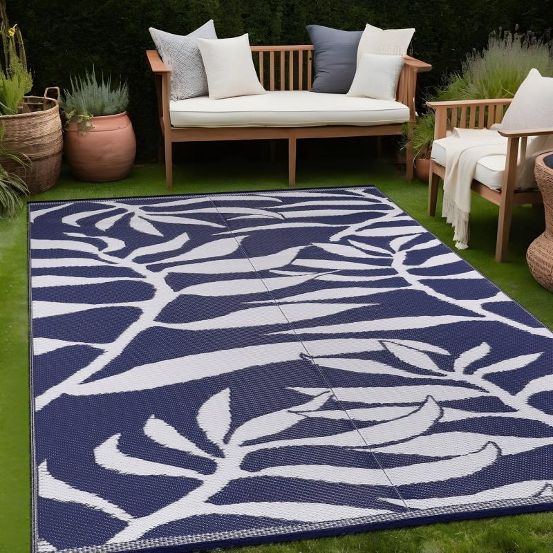 Area Rugs |  Beverly Rug Tropical Blue Reversible Outdoor Area Rug Area Rugs Area Rugs