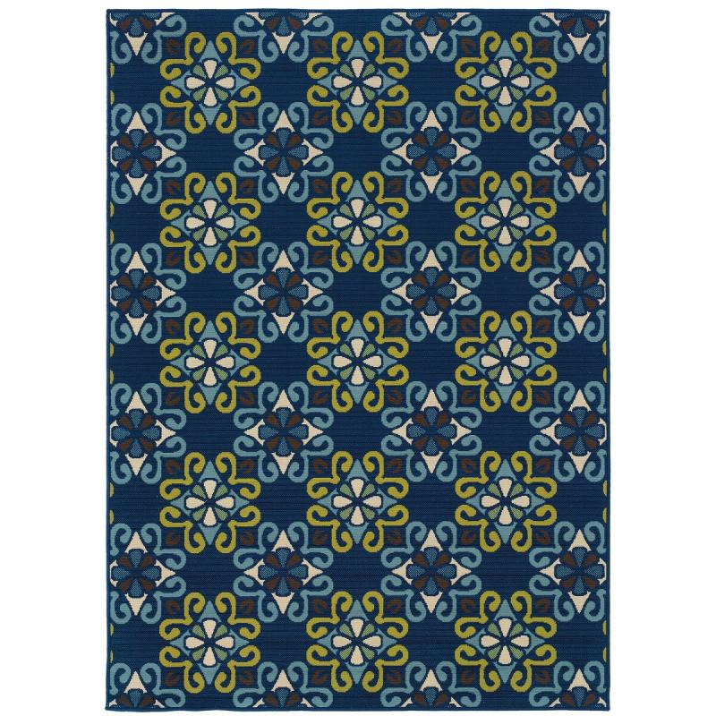 Area Rugs |  Carter Blue Floral Outdoor Casual Area Rug Area Rugs Area Rugs