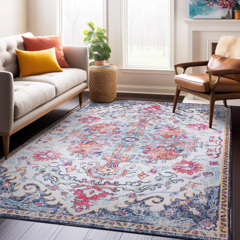 Area Rugs |  Distressed Bohemian Machine Washable Area Rug Area Rugs Area Rugs