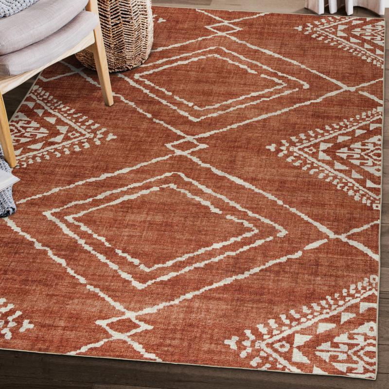 Area Rugs |  FH Home Machine Washable Area Rug – Stain Resistant Non-Shed Eco-Friendly Area Rugs Area Rugs