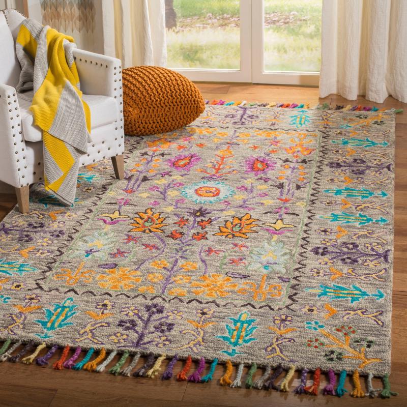 Area Rugs |  Handmade Blossom Takuko Modern Floral Wool Rug Area Rugs Area Rugs