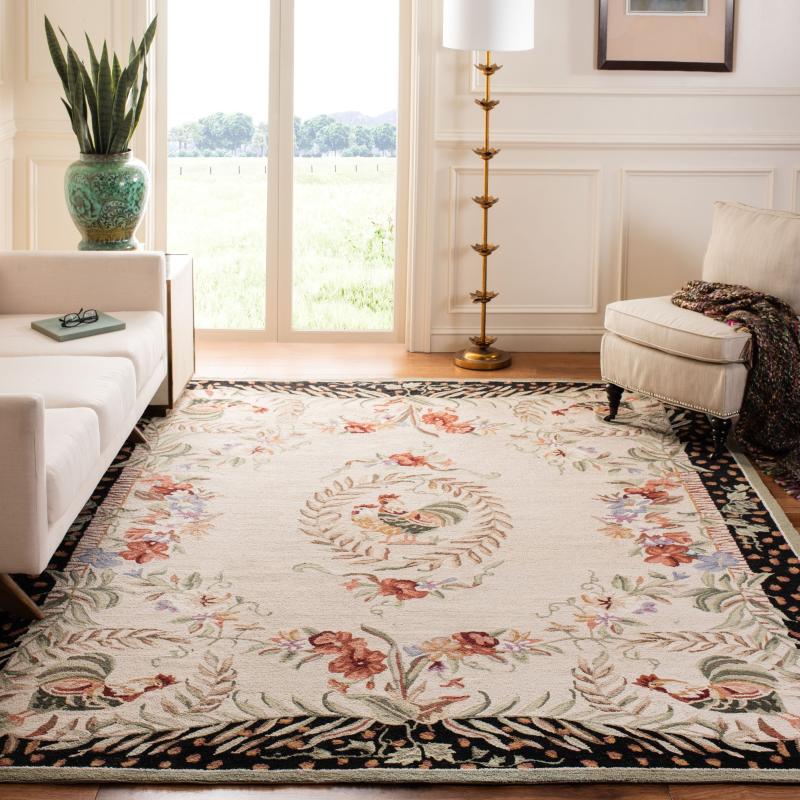 Area Rugs |  Handmade Chelsea Asmaa French Country Rooster Wool Rug Area Rugs Area Rugs