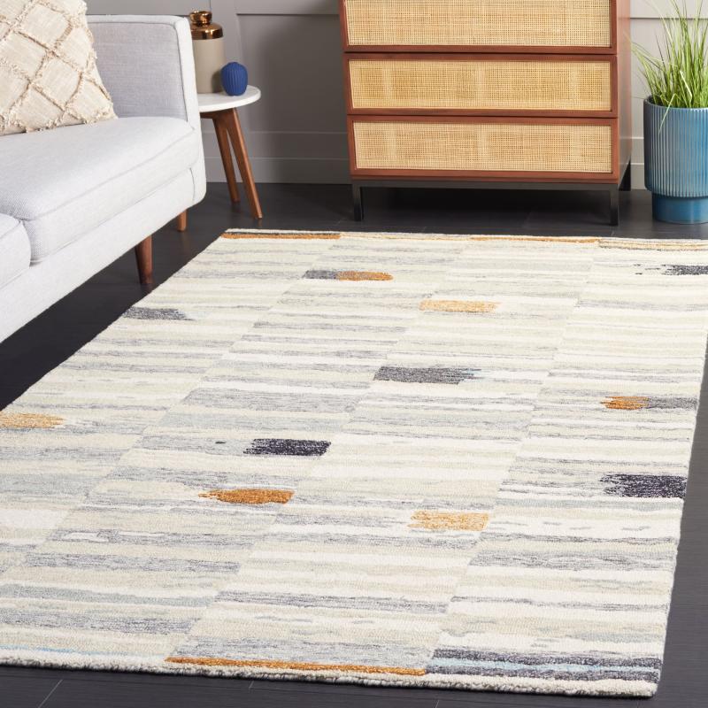 Area Rugs |  Handmade Ebony Bassima Modern Wool Rug Area Rugs Area Rugs