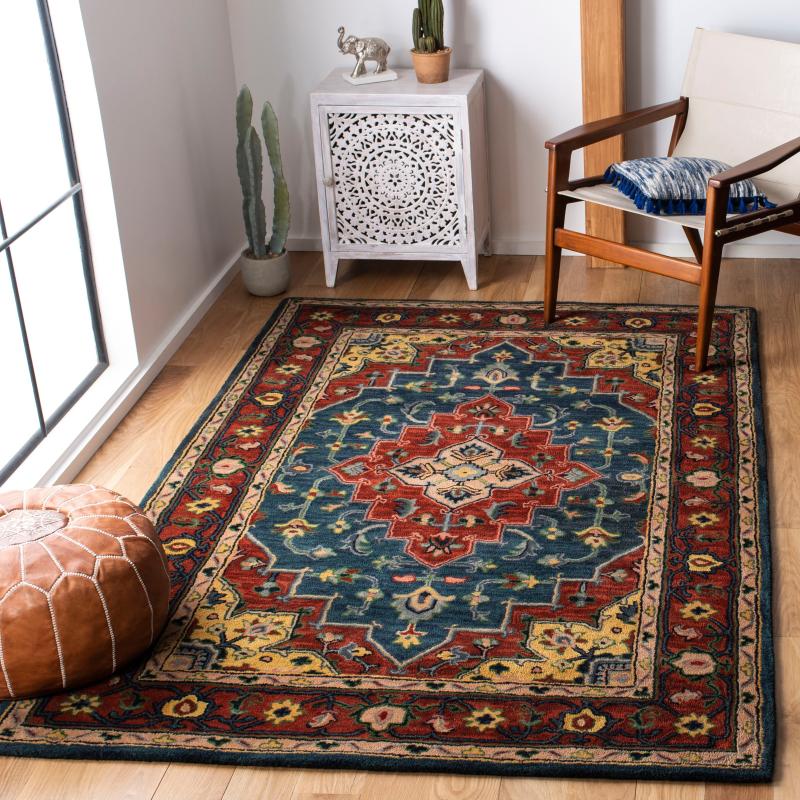 Area Rugs |  Handmade Heritage Facet Border Traditional Wool Rug Area Rugs Area Rugs