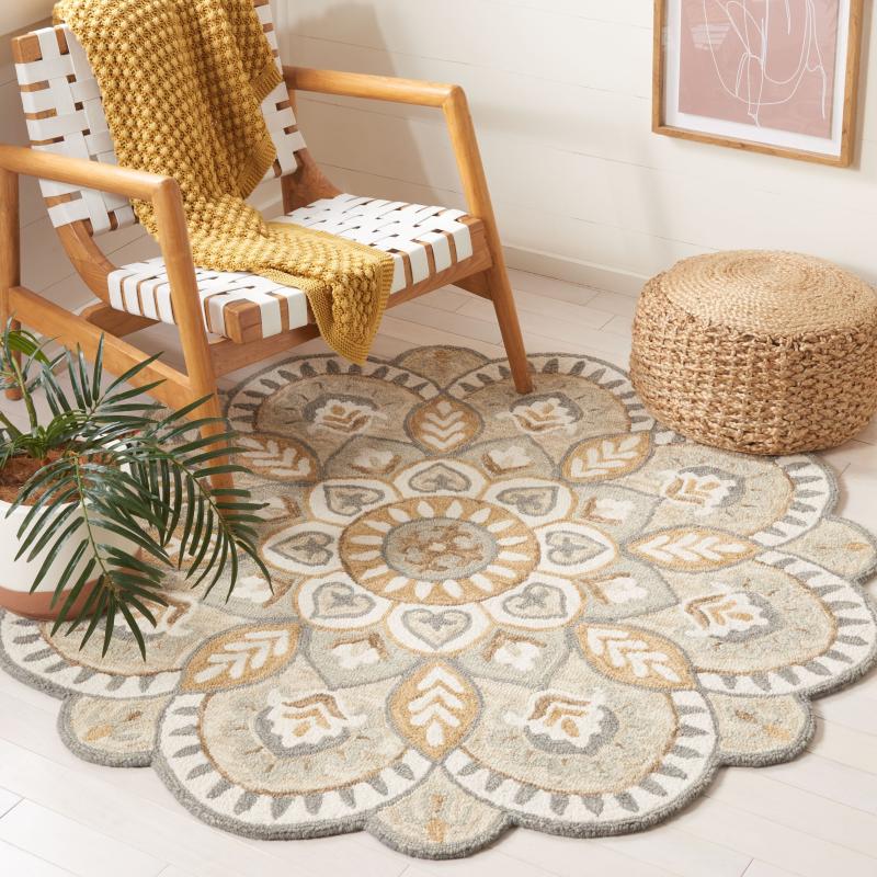 Area Rugs |  Handmade Novelty Sheyla Ornate Flower Wool Rug Area Rugs Area Rugs