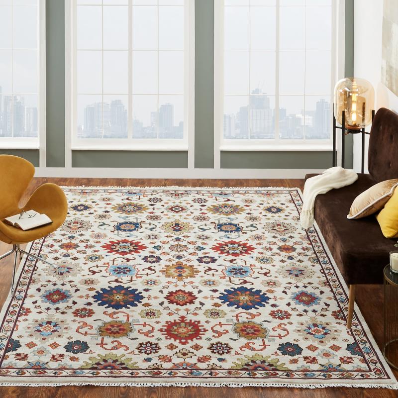 Area Rugs |  Ivory/Multi Hand-Knotted Area Rug Area Rugs Area Rugs