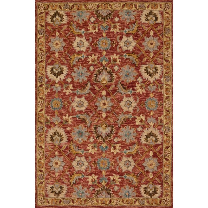 Area Rugs |  Madaline Hand-Hooked 100% Wool Terracotta Rug Area Rugs Area Rugs