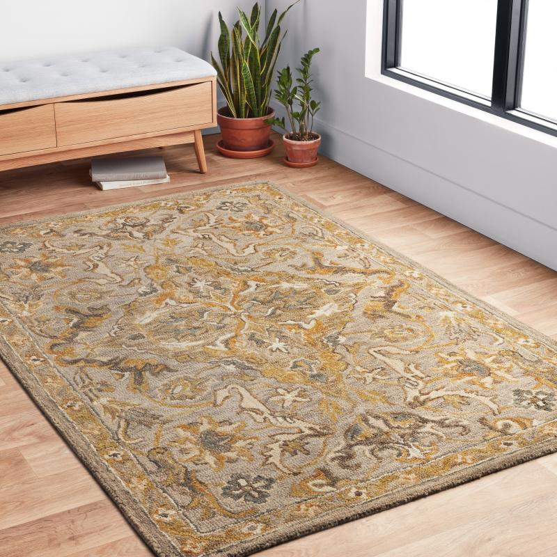 Area Rugs |  Madaline Medallion Star Hand-Hooked 100% Wool Rug Area Rugs Area Rugs