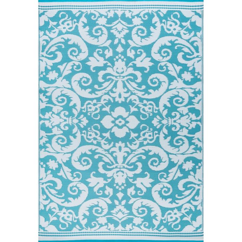 Area Rugs |  Sundown Beach Floral Indoor/Outdoor Area Rug Area Rugs Aqua-White/Gray-White/Navy-White