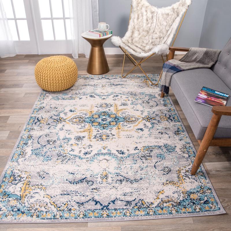 Area Rugs |  Sunset Blue Distressed Bohemian Rug Area Rugs Area Rugs