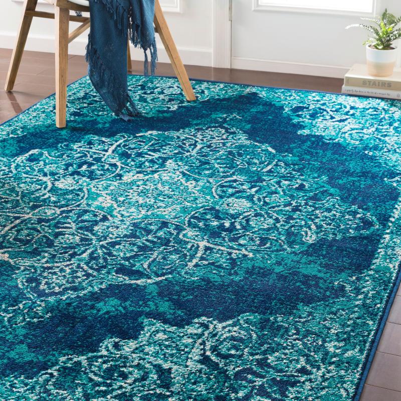 Area Rugs |  Terenzio Traditional Teal Area Rug Area Rugs Area Rugs