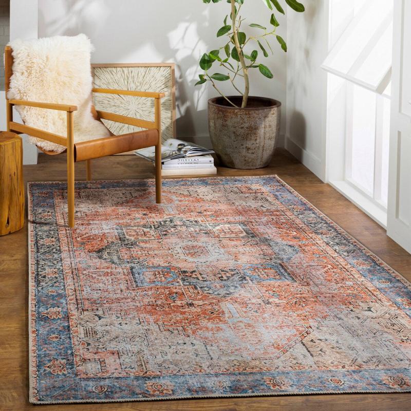 Area Rugs |  Zakariya Vintage Medallion Machine Washable Area Rug Area Rugs Area Rugs