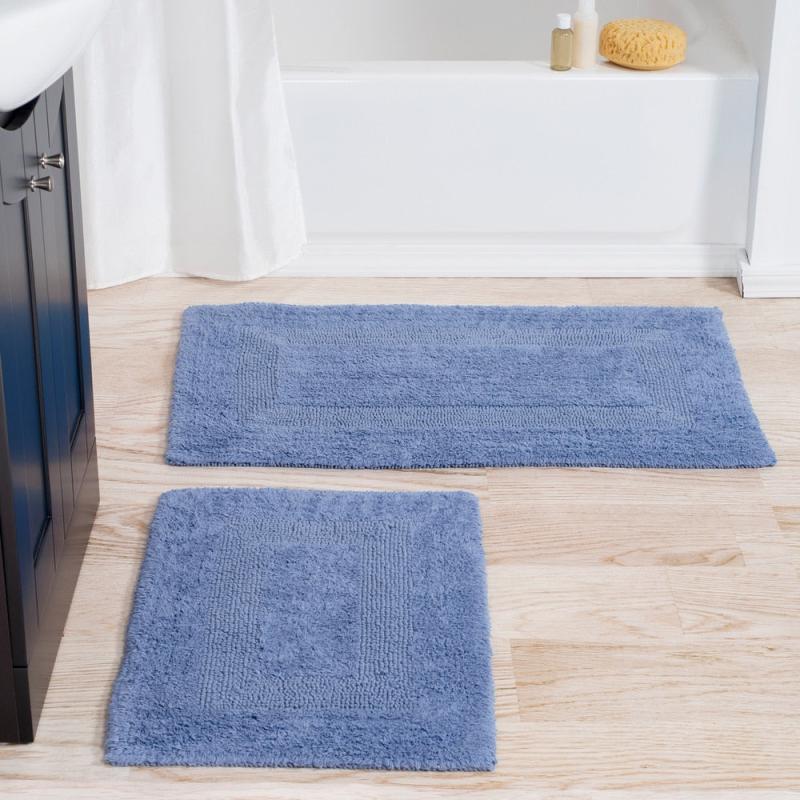 Bathroom Rugs and Bath Mats |  100-percent Cotton 2-piece Reversible Rug Set Bathroom Rugs & Bath Mats Bathroom Rugs & Bath Mats