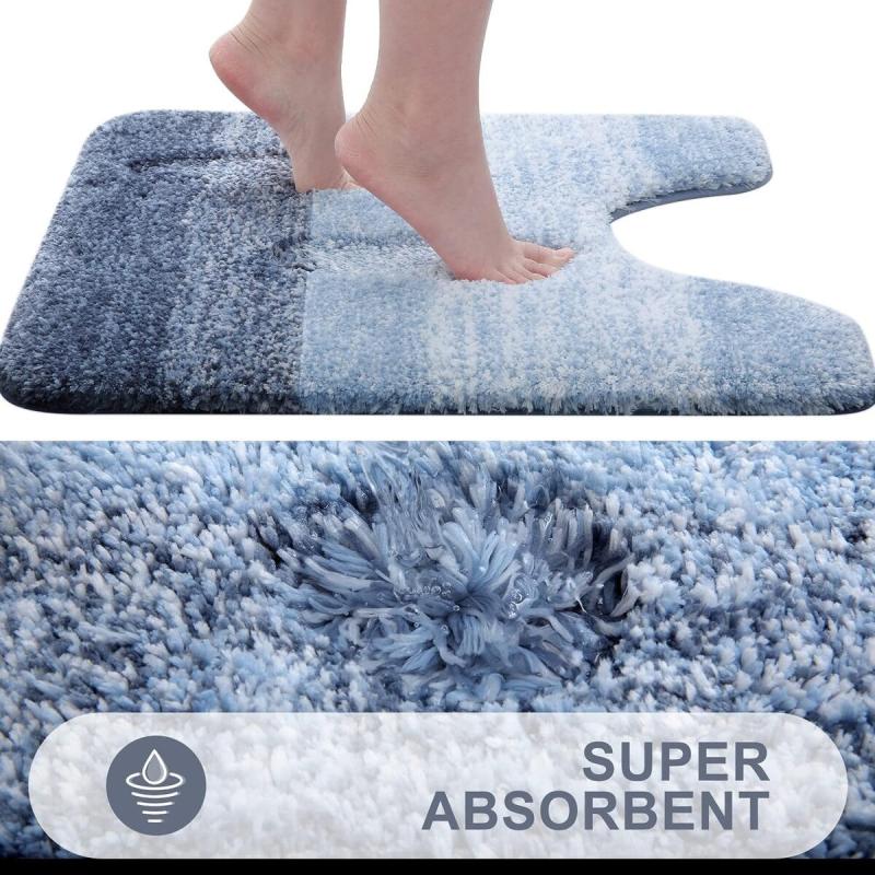 Bathroom Rugs and Bath Mats |  2 Piece Bathroom Rug Set,Microfiber Bath Rugs and U-Shaped Contour Toilet Rug, Non-Slip Bath Carpet Bathroom Rugs & Bath Mats Bathroom Rugs & Bath Mats