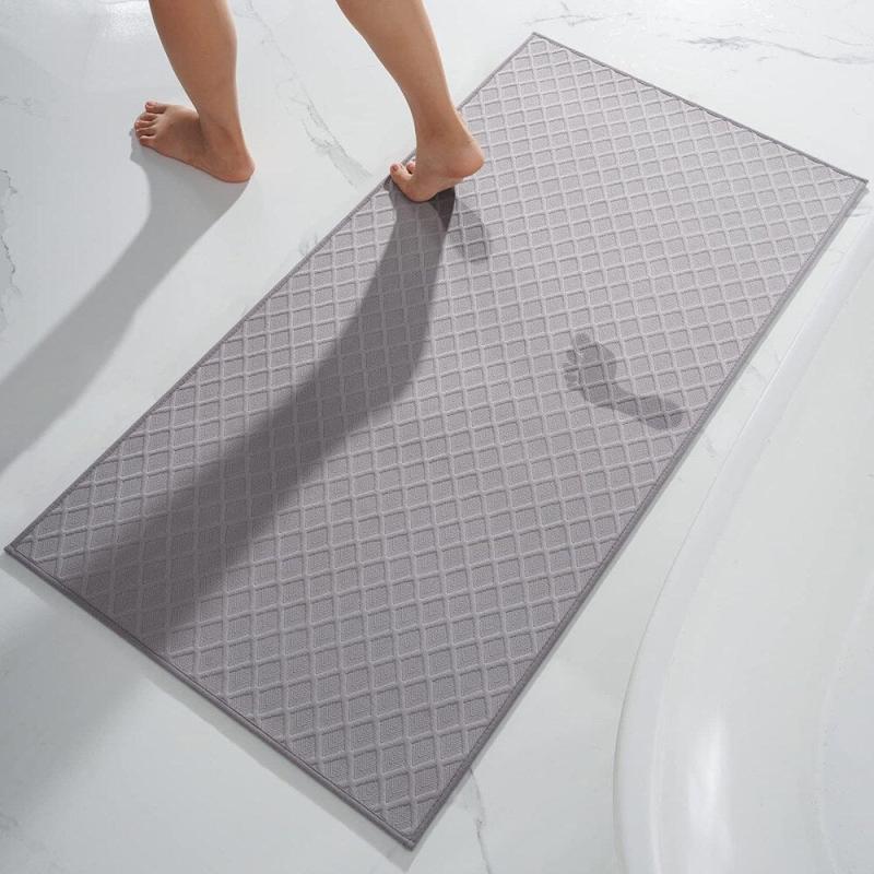 Bathroom Rugs and Bath Mats |  Bath-Mat,Ultra Thin Bathroom Rugs Runner,（24″-47″,Grey） Bathroom Rugs & Bath Mats Bathroom Rugs & Bath Mats