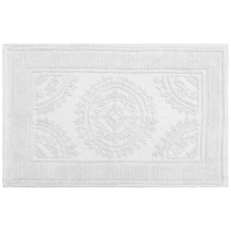 Bathroom Rugs and Bath Mats |  Cotton Stonewash Medallion 21 x 34 in. Bath Rug Bathroom Rugs & Bath Mats Aqua/Light Grey/Grey/Light Taupe/Marine Blue/White