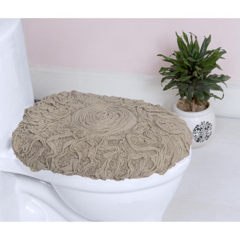 Bathroom Rugs and Bath Mats |  Home Weavers Bell Flower Cotton Soft, Water Absorbent Toilet Seat Lid Cover, Machine Washable 18″x18″ Toilet Lid Cover Bathroom Rugs & Bath Mats Bathroom Rugs & Bath Mats