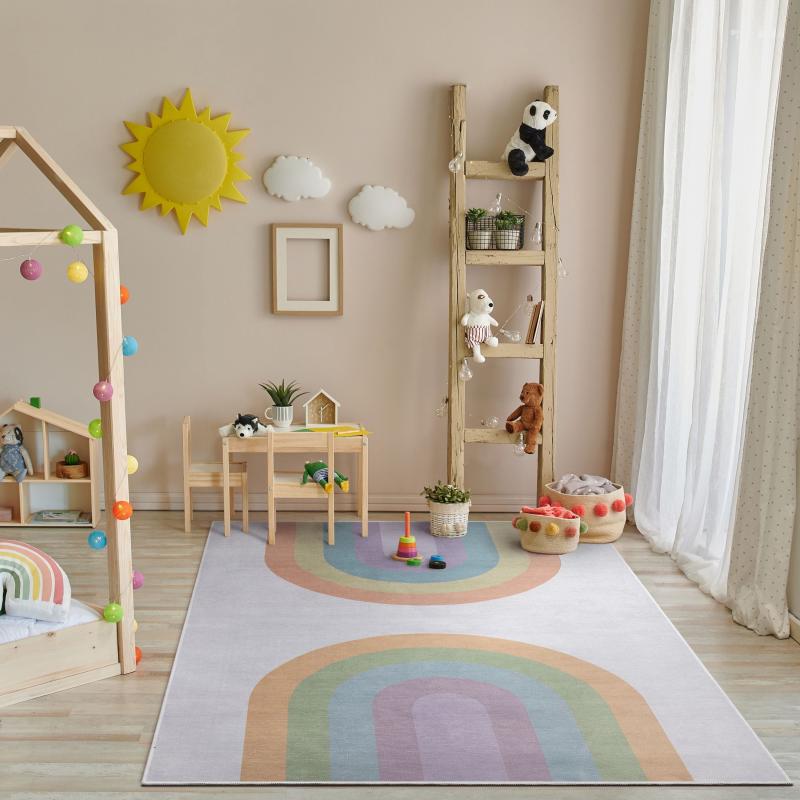 Kids Rugs |  Kids Rugs Rainbow Watercolor Modern Machine Washable Area Rug Kids Rugs Kids Rugs