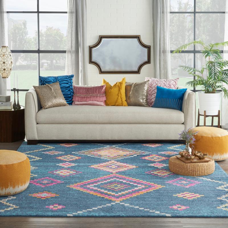 Kids Rugs |  Passion Navy Boho Moroccan Diamond Area Rug Kids Rugs Kids Rugs