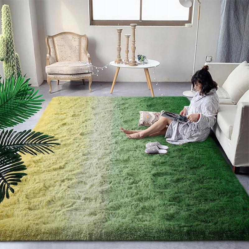 Kids Rugs |  Shaggy Home Decor Carpet Luxury Gradient Rug for Living Room Bedroom Kids Rugs Kids Rugs