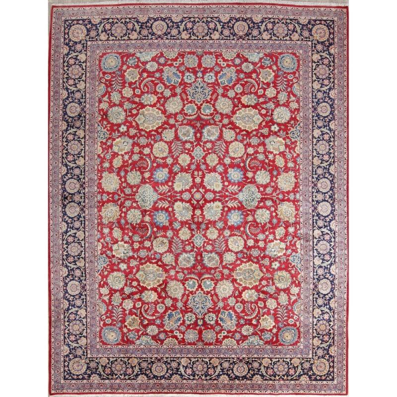 One-of-a-Kind Rugs |  Antique Floral Kashmar Handmade Persian Large Area Rug Carpet – 13’4″ x 10’3″ One-of-a-Kind Rugs One-of-a-Kind Rugs