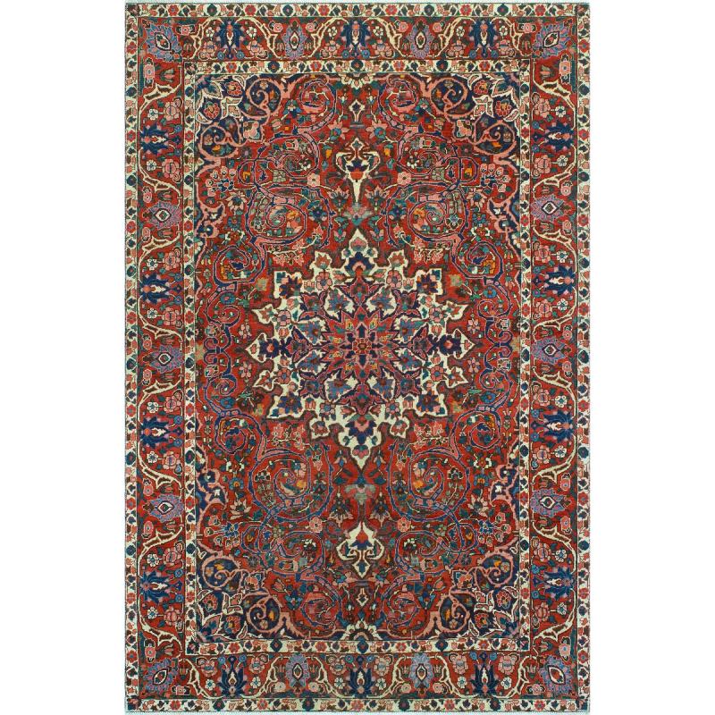 One-of-a-Kind Rugs |  Fine Vintage Sarafian Kizza Red/Navy Rug – 6’9″ x 10’3″ One-of-a-Kind Rugs One-of-a-Kind Rugs