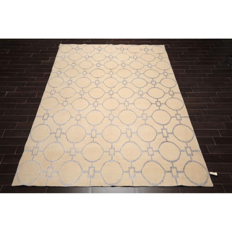 One-of-a-Kind Rugs |  Hand Knotted Beige,Gray Oriental Area Rug Wool & Art Silk Contemporary Oriental Area Rug (9×12) – 9′ x 12′ One-of-a-Kind Rugs Beige