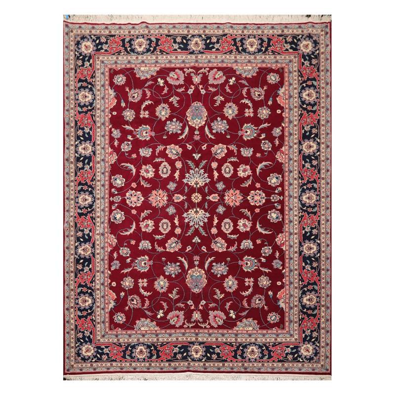 One-of-a-Kind Rugs |  Hand Knotted Kashan Burgundy Wool Traditional Oriental Area Rug (9×12) – 9′ x 12′ 1” One-of-a-Kind Rugs Burgundy