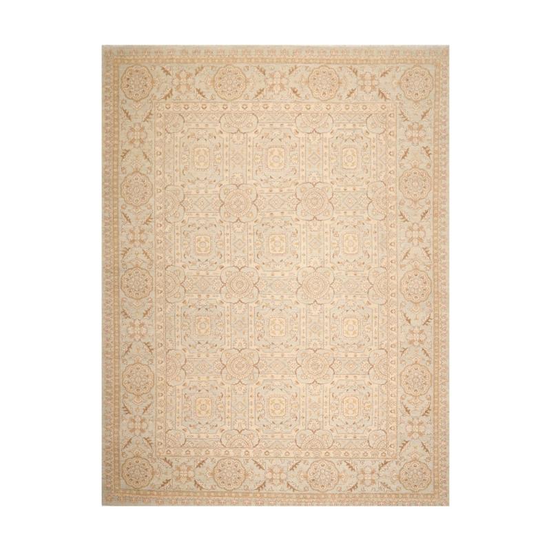 One-of-a-Kind Rugs |  Hand Knotted Peshawar Gray,Beige Wool Transitional Oriental Area Rug (9×12) – 9′ x 12′ One-of-a-Kind Rugs Gray