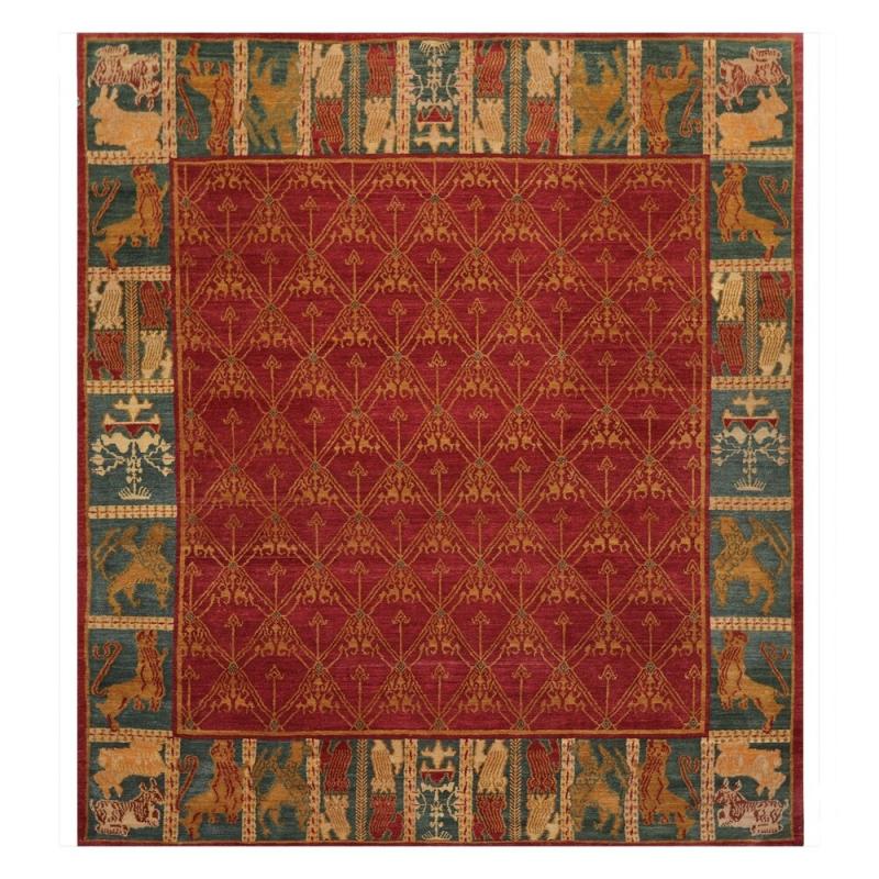 One-of-a-Kind Rugs |  Hand Knotted Red,Rust Tibetan Wool Oriental Area Rug (8×10) – 08′ 03” x 09′ 08” One-of-a-Kind Rugs One-of-a-Kind Rugs