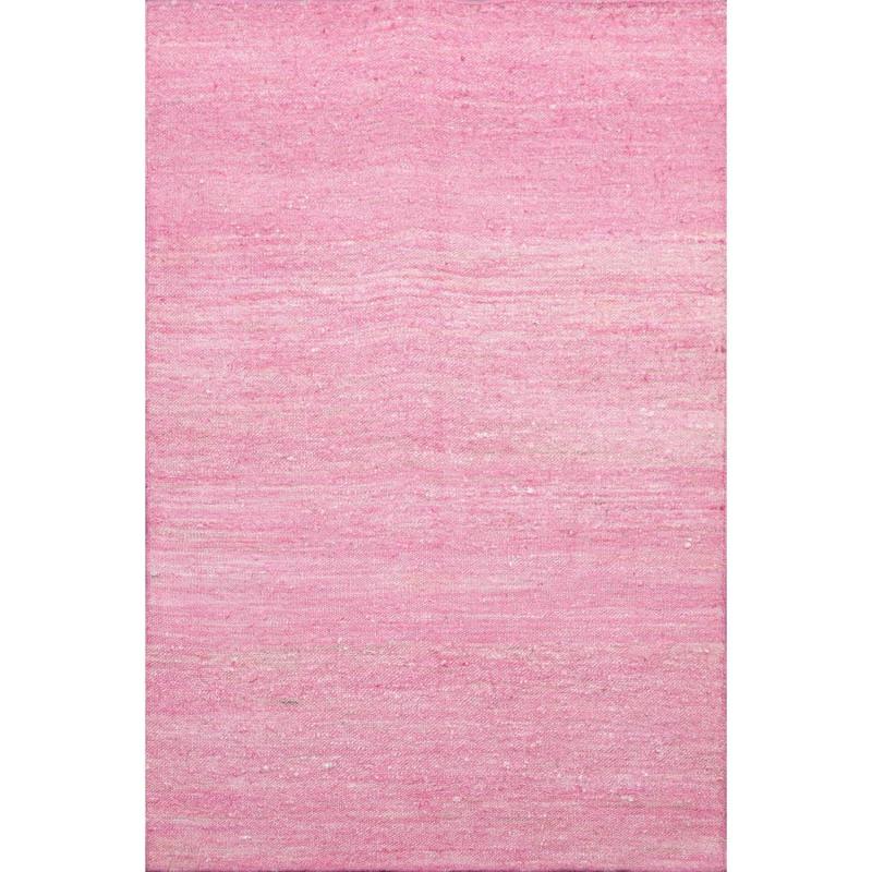 One-of-a-Kind Rugs |  Hand Woven Pink, Flat Weave Silk Modern&Contemporary Oriental Area Rug – 2′ x 3′ One-of-a-Kind Rugs One-of-a-Kind Rugs