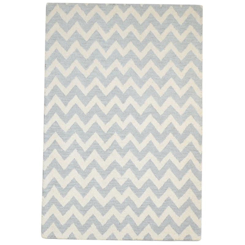 One-of-a-Kind Rugs |  One of a Kind Hand-Tufted Modern 4′ x 6′ Chevron Wool Grey Rug – 4′ x 6′ One-of-a-Kind Rugs Grey