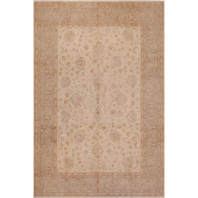 One-of-a-Kind Rugs |  Shabby Chic Ziegler Dane Beige Gray Hand-knotted Wool Rug – 9′ x 12′ One-of-a-Kind Rugs Natural