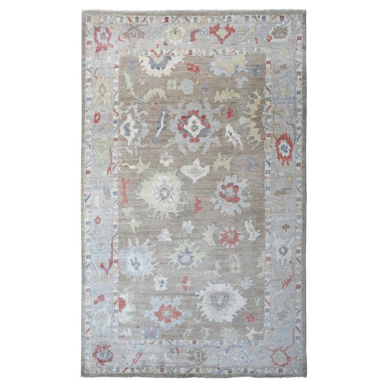 One-of-a-Kind Rugs |  Taupe Natural Dyes Pure Wool Hand Knotted Afghan Oushak Colorful Floral Pattern Oversized Rug (12’0″ x 17’6″) One-of-a-Kind Rugs Candied Ginger