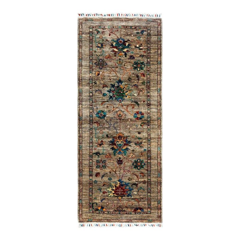 One-of-a-Kind Rugs |  Tribal One-of-a-Kind Hand-Knotted Runner Rug – Gray, 2′ 8″ x 6′ 5″ – 2′ 8″ x 6′ 5″ One-of-a-Kind Rugs Gray