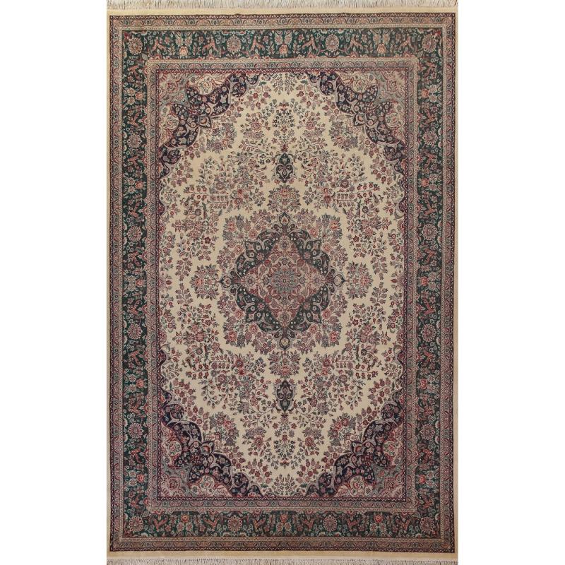 One-of-a-Kind Rugs |  Vegetable Dye Kashan Large Area Rug Hand-knotted Wool Carpet – 9’11” x 14’4″ One-of-a-Kind Rugs Ivory-Beige