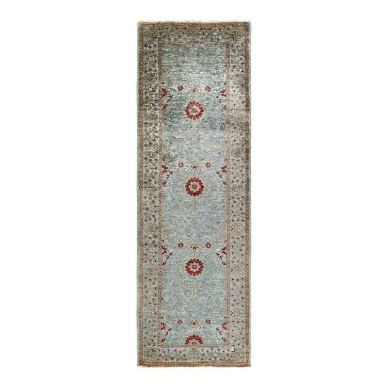 One-of-a-Kind Rugs |  Vibrance, One-of-a-Kind Hand-Knotted Runner Rug – Gray, 3′ 1″ x 9′ 5″ – 3′ 1″ x 9′ 5″ One-of-a-Kind Rugs Gray