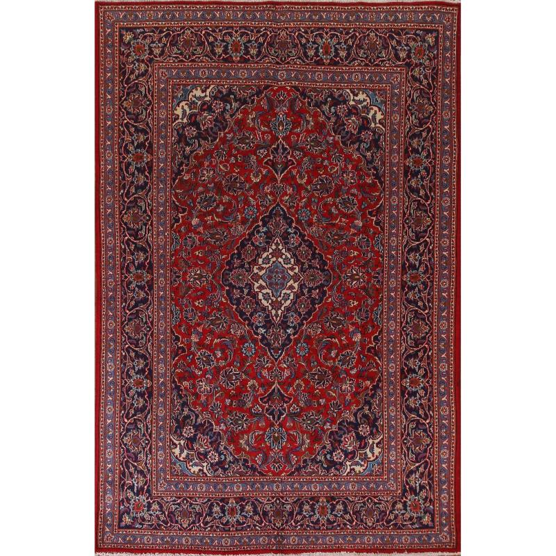 One-of-a-Kind Rugs |  Vintage Traditional Mashad Persian Area Rug Hand-knotted Wool Carpet – 6’5″ x 9’9″ One-of-a-Kind Rugs One-of-a-Kind Rugs