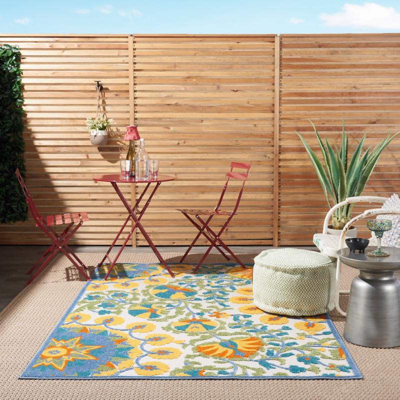 Outdoor Rugs |  Aloha Modern Floral Vibrant Multicolored Indoor/Outdoor Area Rug Outdoor Rugs Multicolor