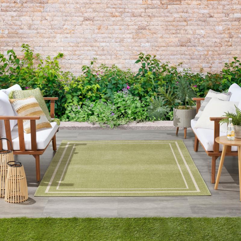 Outdoor Rugs |  Essentials Indoor/Outdoor Solid Area Rug Outdoor Rugs Black-Ivory/Ivory-Gold/Grey-Ivory/Ivory-Black/Navy-Ivory/Green-Ivory/Brick-Ivory