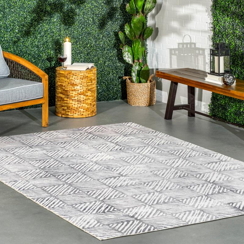 Outdoor Rugs |  Cami Modern Machine Washable Indoor/Outdoor Area Rug Outdoor Rugs Blue/Grey