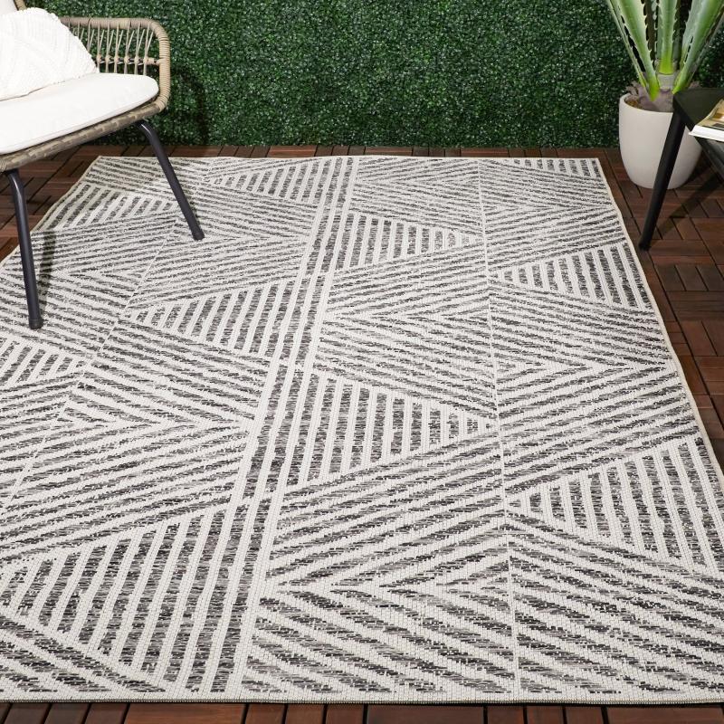 Outdoor Rugs |  Darcy Modern Stripe Indoor/Outdoor Area Rug Outdoor Rugs Blue/Blue-White/Navy Blue/White/Taupe