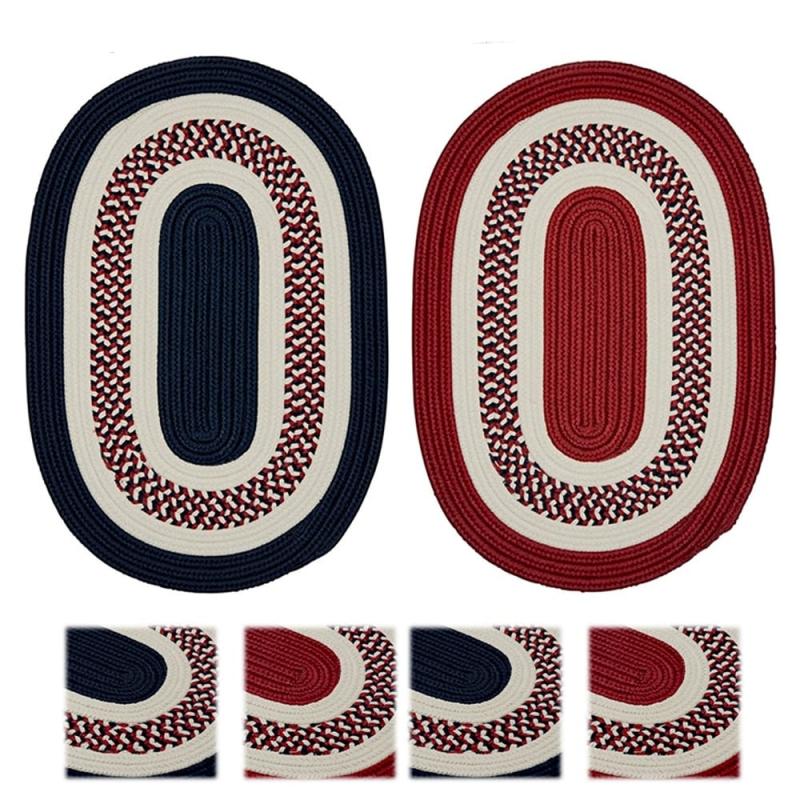 Outdoor Rugs |  Patriotic Indoor/Outdoor Reversible Oval Braided Rug Outdoor Rugs Outdoor Rugs