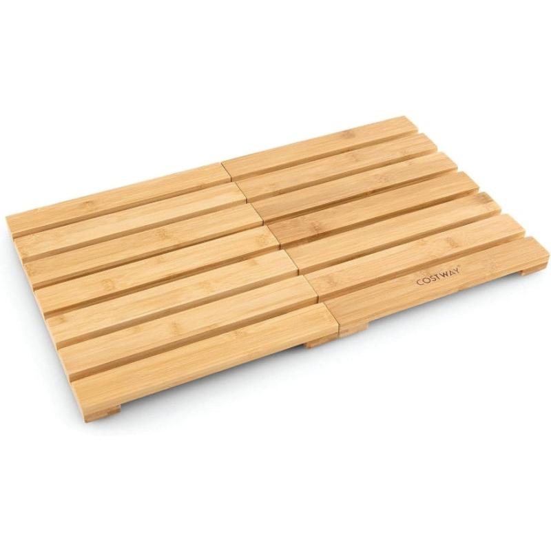 Bathroom Rugs and Bath Mats |  Foldable Bamboo Bath Mat with Non-Slip Design Bathroom Rugs & Bath Mats Bathroom Rugs & Bath Mats