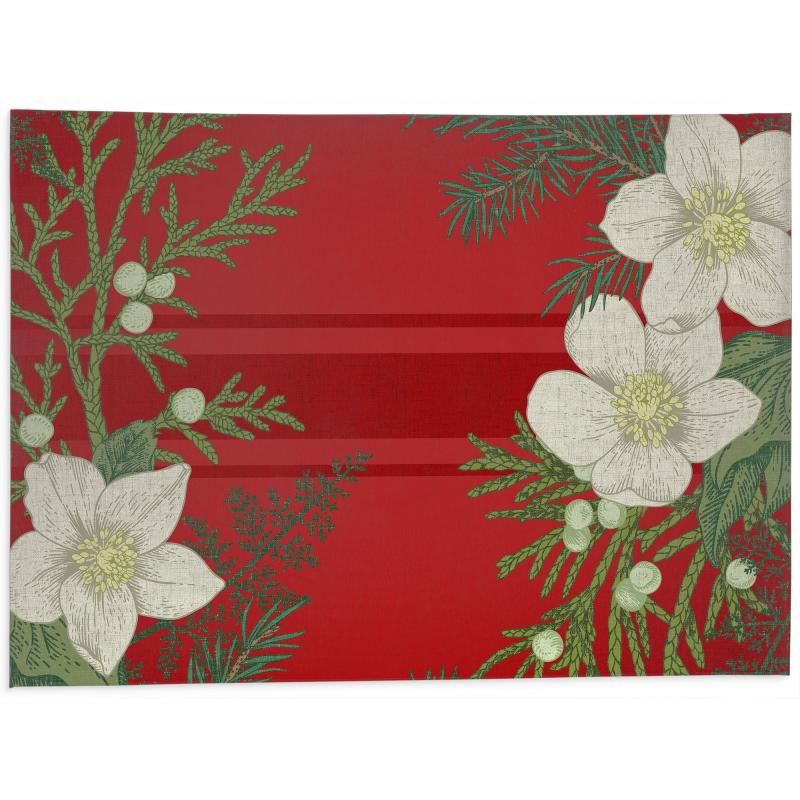 Bathroom Rugs and Bath Mats |  FLORAL GREENS RED Bath Rug Bathroom Rugs & Bath Mats Bathroom Rugs & Bath Mats