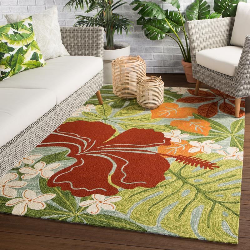 Outdoor Rugs |  Luau Indoor and Outdoor Floral Area Rug Outdoor Rugs Outdoor Rugs