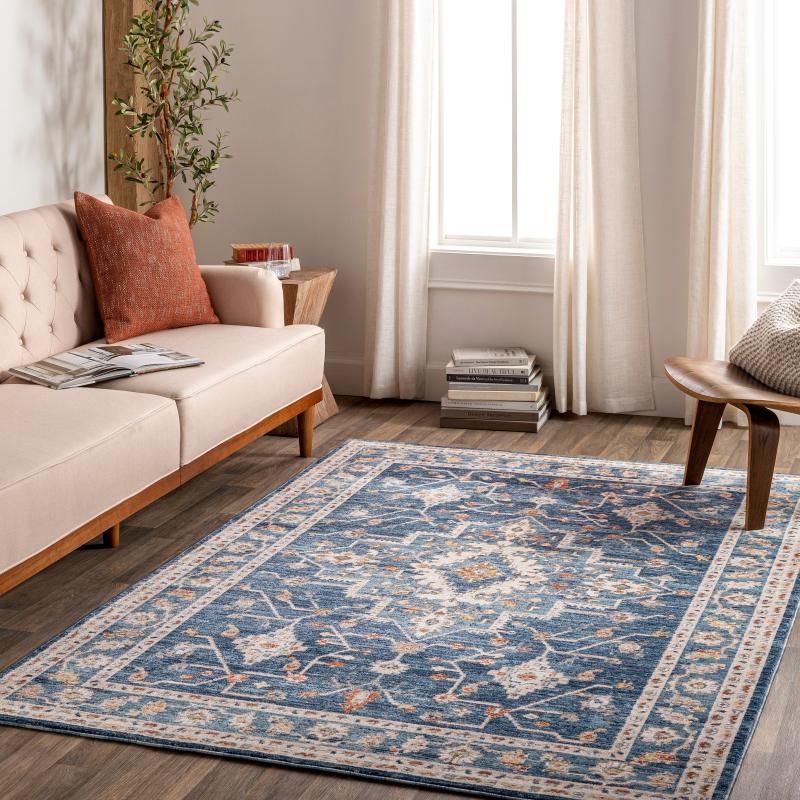 Area Rugs |  Truva Navy Vintage Medallion Area Rug Area Rugs Area Rugs